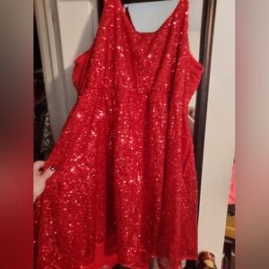 Sparkling Red Sequin Dress